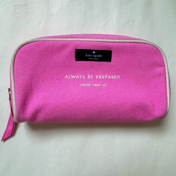 kate spade Handbags - Kate Spade Pink Canvas Bag EUC Cosmetic Pouch Travel Makeup